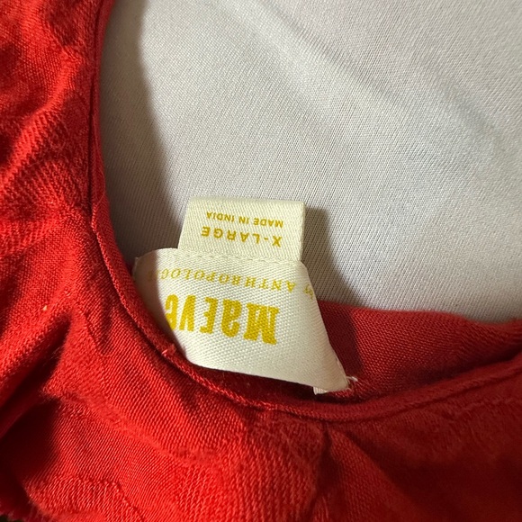 Maeve Red Ruffled Buttoned Blouse - Picture 3 of 4